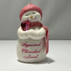 Susan G. Komen Wrapped In Love Snowman 2016 Hallmark Keepsake Ornament Pink